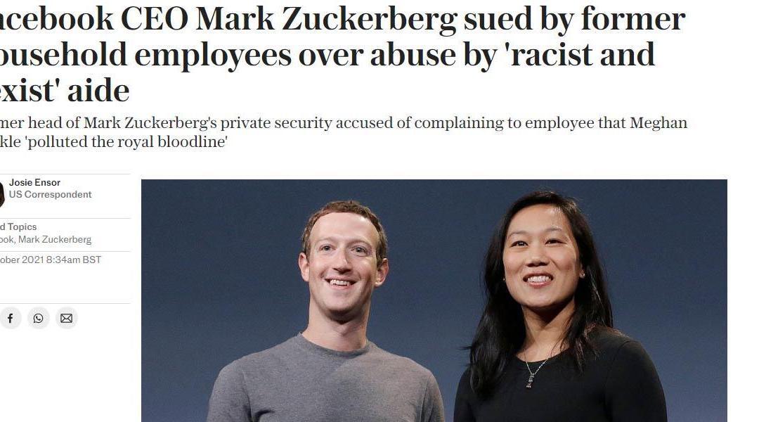 Facebook CEO Sued By Ex-Family Office Workers For Harassment, Discrimination